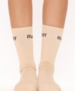 Fashion Nova Over It Crew Socks - Nude Teddies & Babydolls