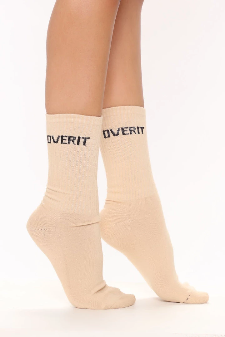 Fashion Nova Over It Crew Socks - Nude Teddies & Babydolls 1 Fashion Nova Over It Crew Socks - Nude Teddies & Babydolls