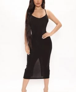 Mysite Add Some Spice Midi Dress - Black