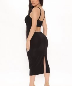Mysite Add Some Spice Midi Dress - Black