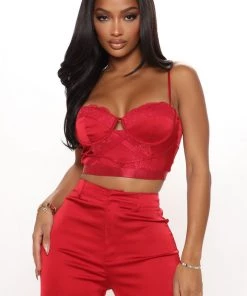 Fashion Nova In Your Dreams Pant Set - Burgundy