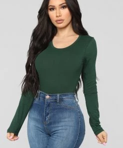 Fashion Nova Julia Long Sleeve Top - Hunter