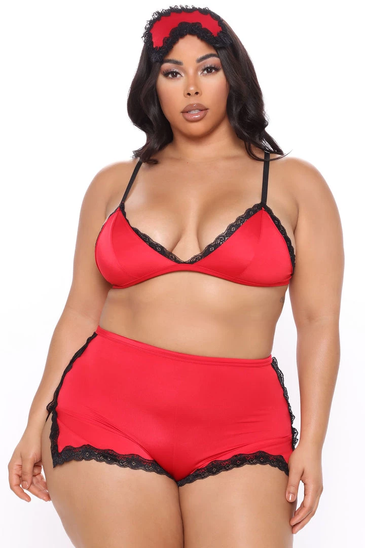 Fashion Nob Sleeping Beauty 3 Piece PJ Set - Red/Black 6 Fashion Nob Sleeping Beauty 3 Piece PJ Set - Red/Black