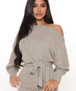 Fashion Nova Pro Lounger Ruched Ribbed Jumpsuit - Mocha Teddies & Babydolls