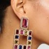 Fashion Nova Luxurious Gemstone Earrings - Gold/Multi