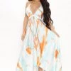 Mysite DRESSES Pati Tie Dye Maxi Dress - Aqua/Combo