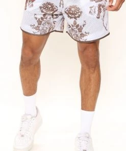 Mysite New Today Pleasure Mesh Shorts - White/combo