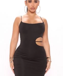 Mysite Danika Double Lined Mini Dress - Black New Today