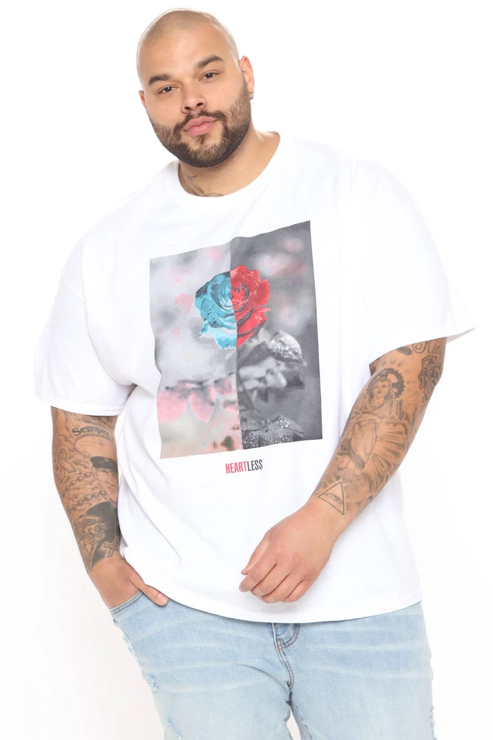 Mysite New Today Heartless 2 Short Sleeve Tee - White/combo