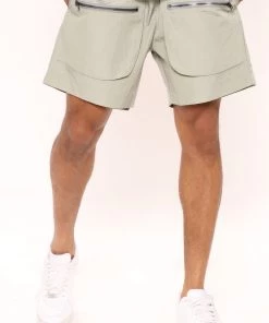 Mysite Nylon Utility Shorts - Sage