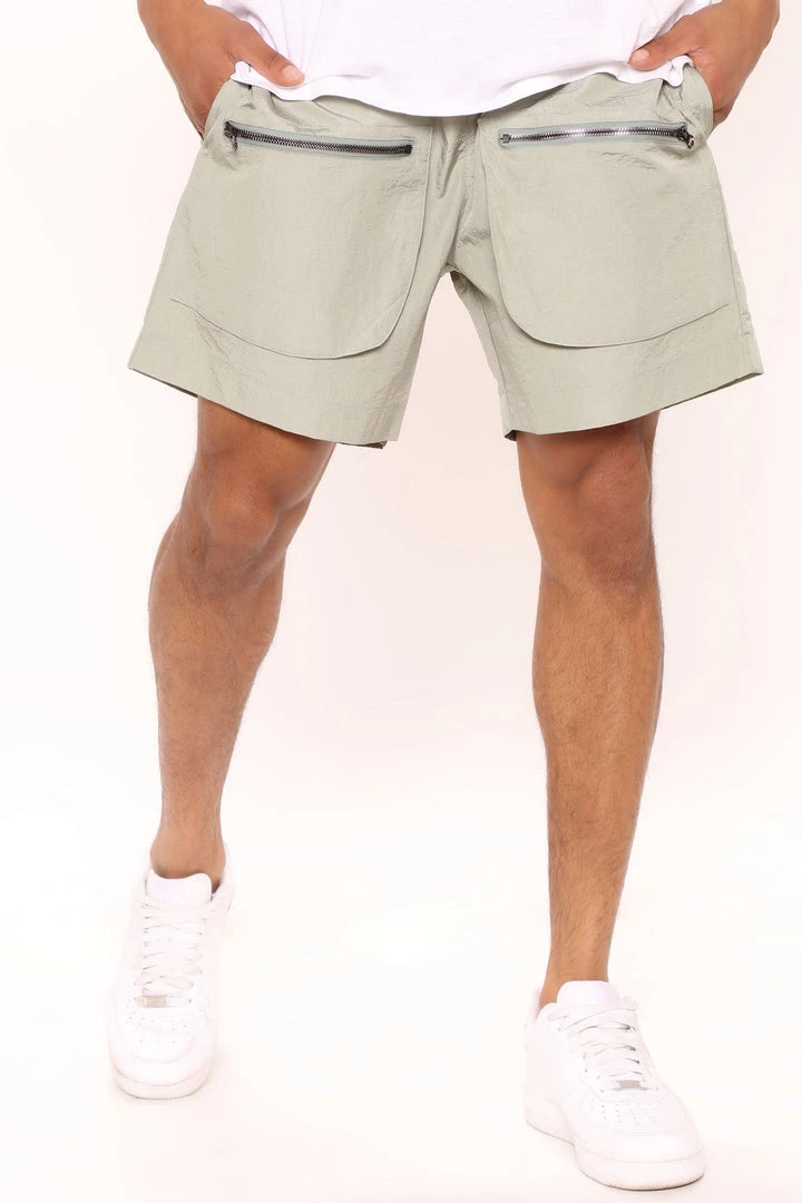 Mysite Nylon Utility Shorts - Sage 1 Mysite Nylon Utility Shorts - Sage