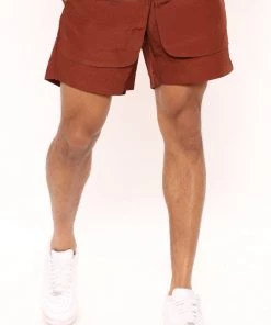 Mysite Nylon Utility Shorts - Brown