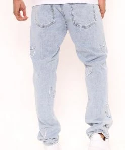 Mysite New Today Heart Patched Straight Jeans - Light Wash 12 Mysite New Today Heart Patched Straight Jeans - Light Wash