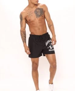 Mysite Death Row Records Swim Trunks - Black New Today 12 Mysite Death Row Records Swim Trunks - Black New Today