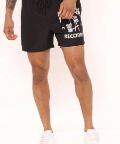 Mysite Death Row Records Swim Trunks - Black New Today