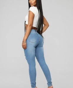 Fashion Nova Fantasea Nights High Rise Jeans - Light Blue