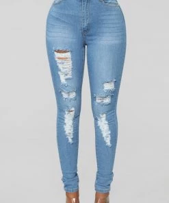 Fashion Nova Fantasea Nights High Rise Jeans - Light Blue