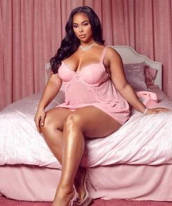 Fashion Nob Forbidden Fling Lace Baby Doll 2 Piece Set - Blush