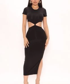Mysite Just Chilling Midi Dress - Black