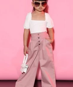 Fashion Nova Mini Bella Vida Wide Leg Jeans - Mauve