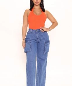 Mysite New Today The New You Halter Top - Orange