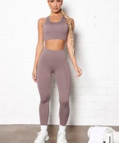 Fashion Nova Essential Active Legging In Sculpt Tech - Mauve Nob Sport