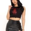 Fashion Nova Teddies & Babydolls Thank You Enjoy Tank - Black
