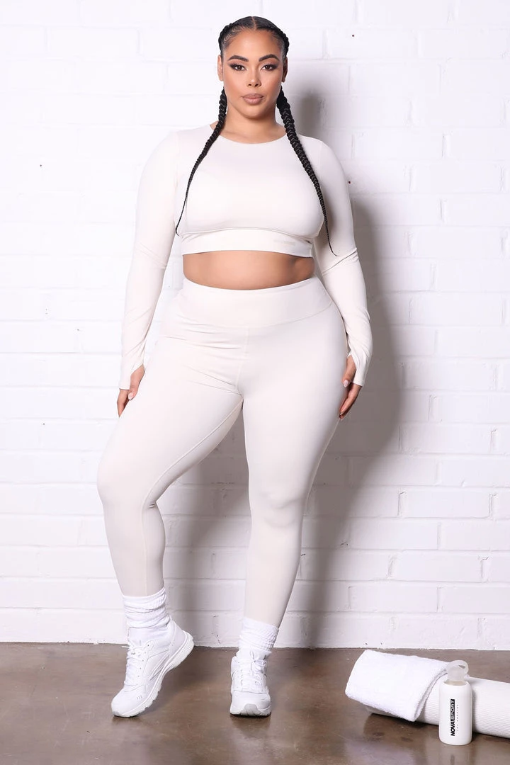 Fashion Nova Crunch Time Active Scrunch Butt Leggings In Sculpt Tech - Ivory Best Sellers