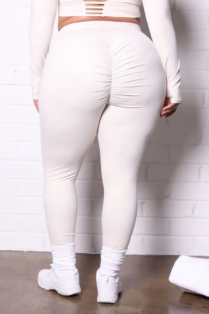Fashion Nova Crunch Time Active Scrunch Butt Leggings In Sculpt Tech - Ivory Best Sellers