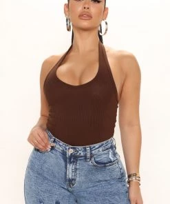 Mysite The New You Halter Top - Chocolate New Today