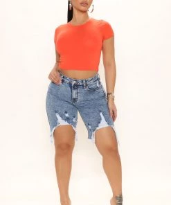 Mysite Robin Crop Top - Orange New Today