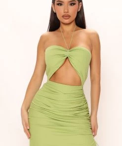 Mysite New Today Cancun Oasis Maxi Dress - Green
