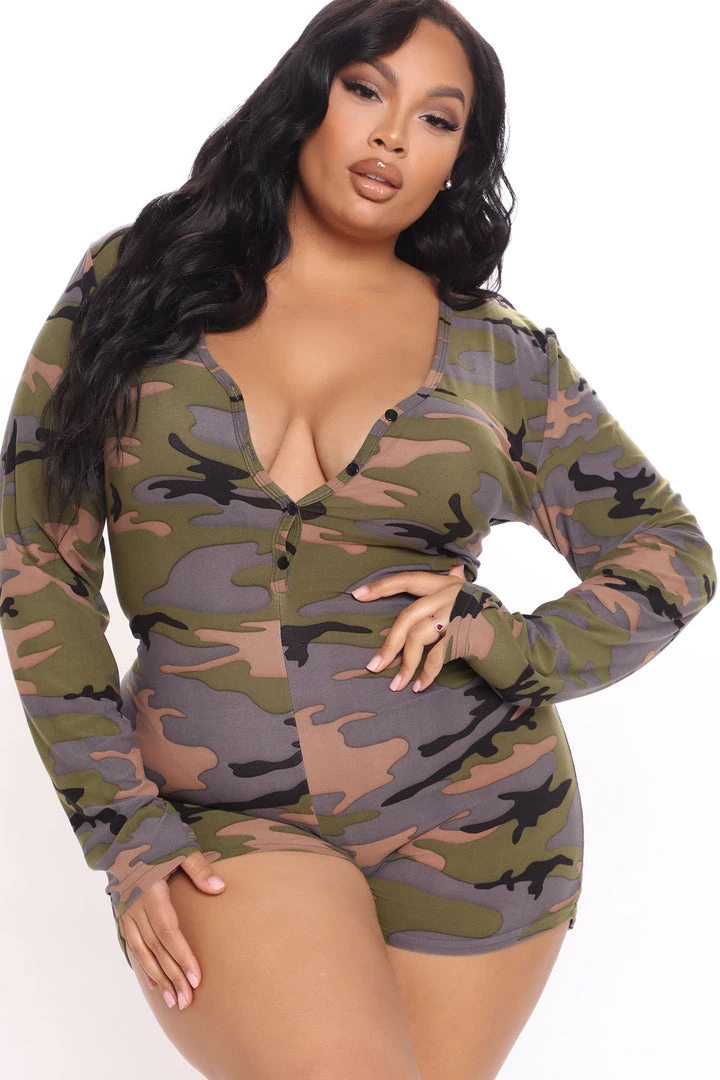 Fashion Nob Never Camo PJ Romper Onesie - Camouflage Sleepwear & Robes 6 Fashion Nob Never Camo PJ Romper Onesie - Camouflage Sleepwear & Robes