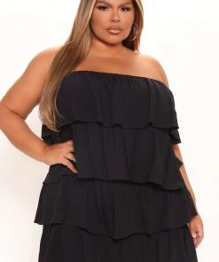 Mysite Ruffle It Up Mini Dress - Black 17 Mysite Ruffle It Up Mini Dress - Black