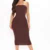 Mysite New Today Rhianna Tube Dress - Chocolate