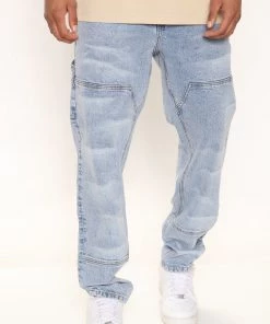 Mysite Carpenter Loose Taper Jeans - Medium Wash