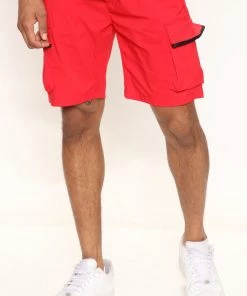 Mysite On The Go Nylon Cargo Short - Red New Today