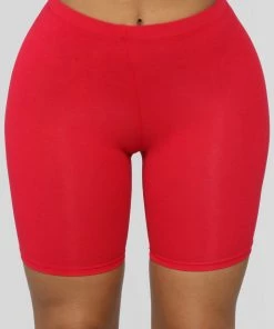 Fashion Nova Natalee Biker Shorts - Red New Today