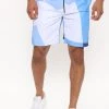Mysite Stretch Nylon Colorblock Shorts - Blue