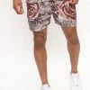 Mysite New Today Wild Bloom Volley Shorts - Brown/combo