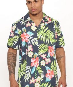 Mysite Easy Breezy Short Sleeve Woven Top - Green/combo New Today