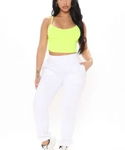 Mysite Alice Crop Tank - Neon Green Teddies & Babydolls
