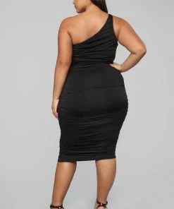 FashionNob Barely Know Me One Shoulder Midi Dress - Black 13 FashionNob Barely Know Me One Shoulder Midi Dress - Black