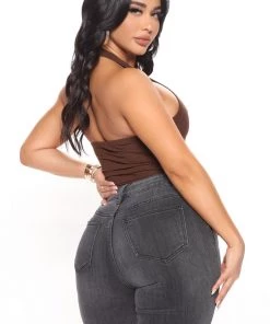 Mysite The New Me Halter Bodysuit - Chocolate