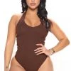 Mysite The New Me Halter Bodysuit - Chocolate