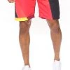 Mysite Stretch Nylon Colorblock Shorts - Red New Today
