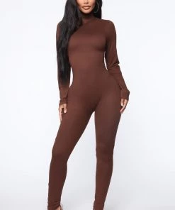 Fashion Nova Influencer Looks Frisky Feline Jumpsuit - Brown