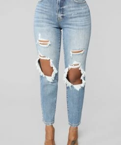 Fashion Nova Feeling You Feeling Me Mom Jeans - Light Blue Wash
