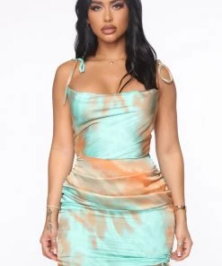 Mysite Sparks Are Flying Satin Mini Dress - Mint NEW IN 19 Mysite Sparks Are Flying Satin Mini Dress - Mint NEW IN