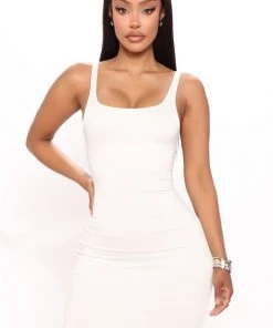 Mysite Stila Double Lined Mini Dress - White New Today